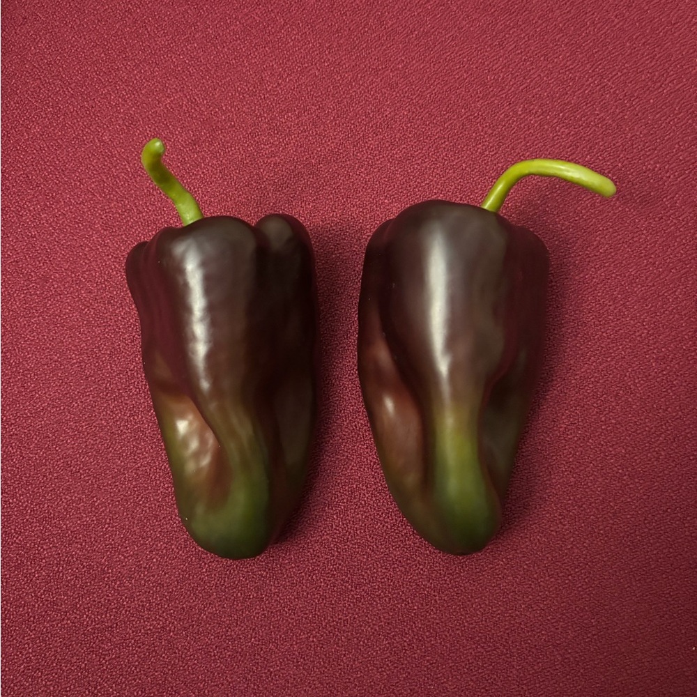Artificial Purple Eggplant Decorative Fake Vegetable, Set of 2.  4” Length. NEW!